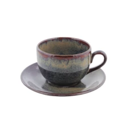 Oldenhof 1821 Theekop Met Schotel Aardewerk Mosgroen