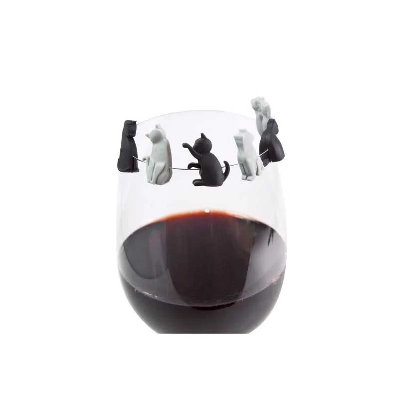 Winkee Meow Glass Markers Silicone 6 Stuks 6 Winkee Meow Glass Markers Silicone 6 Stuks - Afbeelding 4