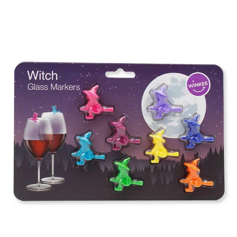 Winkee Witches Glass Markers Silicone 8 Stuks 3 Winkee Witches Glass Markers Silicone 8 Stuks