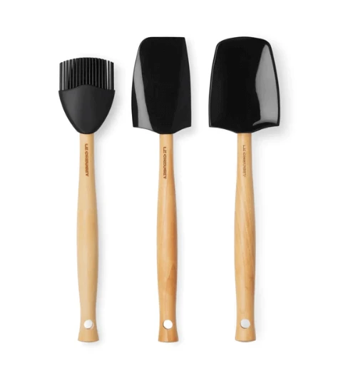 Le Creuset Spatelset Silicone Zwart 3-delig 3 Le Creuset Spatelset Silicone Zwart 3-delig