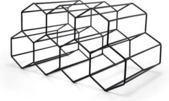Leopold Hexagon Wijnrek Voor 7 Flessen Staal Zwart