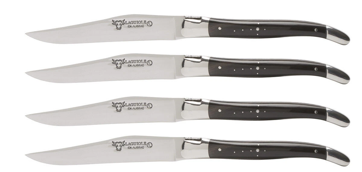 Laguiole En Aubrac Shepherd's Cross Steakmes 11,5 Cm Buffelhoorn 4 Stuks 3 Laguiole En Aubrac Shepherd's Cross Steakmes 11,5 Cm Buffelhoorn 4 Stuks