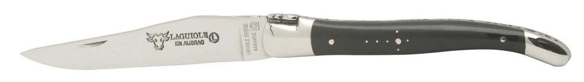 Laguiole En Aubrac Shepherd's Cross Klap-steakmes 12 Cm Buffelhoorn Zwart 3 Laguiole En Aubrac Shepherd's Cross Klap-steakmes 12 Cm Buffelhoorn Zwart