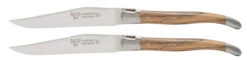 Laguiole En Aubrac Shepherd's Cross Steakmes 11,5 Cm Olijfhout 2 Stuks