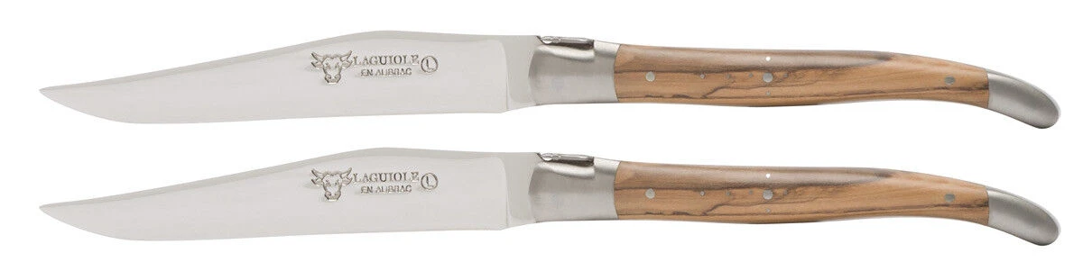 Laguiole En Aubrac Shepherd's Cross Steakmes 11,5 Cm Olijfhout 2 Stuks 3 Laguiole En Aubrac Shepherd's Cross Steakmes 11,5 Cm Olijfhout 2 Stuks