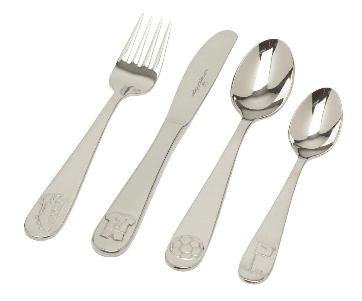 Van Kempen & Begeer FC Junior Kinderbestek Rvs 4-delig 3 Van Kempen & Begeer FC Junior Kinderbestek Rvs 4-delig
