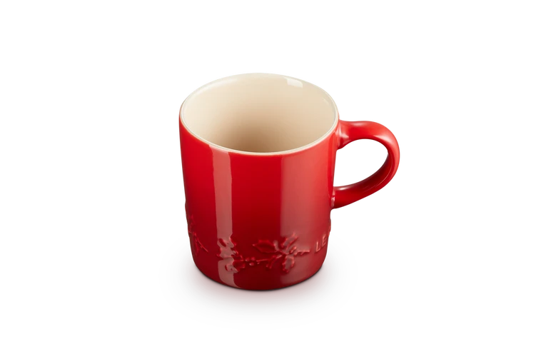 Le Creuset Holly Collectie Koffiebeker 200 Ml Aardewerk Kersrood 4 Le Creuset Holly Collectie Koffiebeker 200 Ml Aardewerk Kersrood - Afbeelding 2