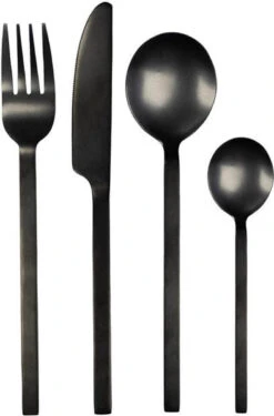 Leeff Charlot Bestekcassette 4-persoons Rvs Zwart 16-delig