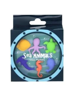 Winkee Sea Animals Glass Markers Silicone 6 Stuks