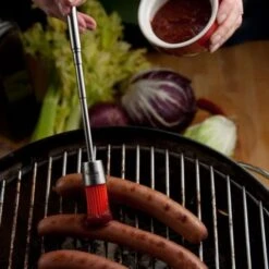 I Genietti Telescopische Barbecue-invetkwast Rvs Oranje