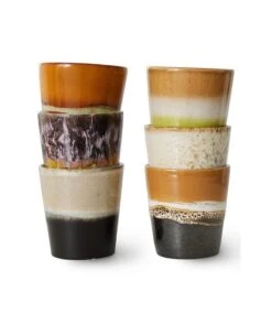 HK Living ACE7222 Soil Mok 200 Ml Aardewerk 6-delig