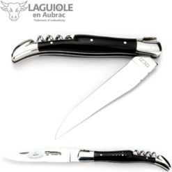 Laguiole En Aubrac Klapmes Met Kurkentrekker 12 Cm Buffelhoorn