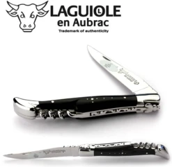 Laguiole En Aubrac Klapmes Met Kurkentrekker 12 Cm Ebbenhout