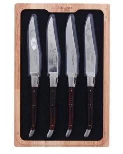 Laguiole En Aubrac Steakmes 11,5 Cm Macassar Ebbenhout 4 Stuks