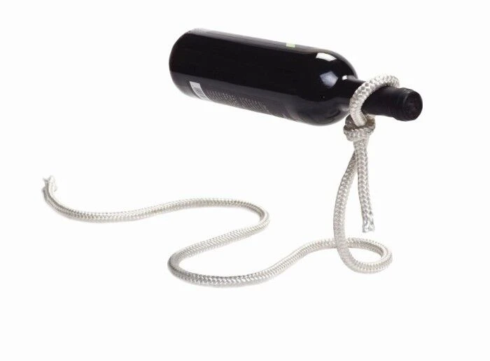 Peleg Lasso Wijnfleshouder Touw/metaal Wit 3 Peleg Lasso Wijnfleshouder Touw/metaal Wit