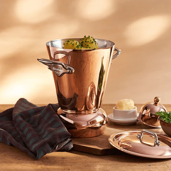 Mauviel M'30 Rechte Wijnemmer ø 20 Cm Koper Messing Greep 4 Mauviel M'30 Rechte Wijnemmer ø 20 Cm Koper Messing Greep - Afbeelding 2