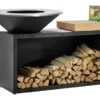 OFYR Island Black 100-100 Vuurkorf - Barbecue Met Meubel En Plank Van Teakhout