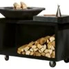 OFYR Island Black PRO 100-100 Vuurkorf - Barbecue Met Meubel En Plank Van Keramiek