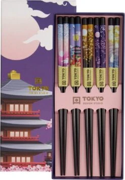 Oldenhof Eetstokjes 22,5 Cm Purple Temple 5 Stuks