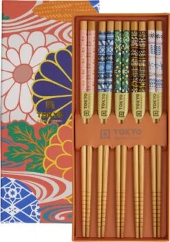 Oldenhof Eetstokjes Flower Orange 22,5 Cm 5 Stuks