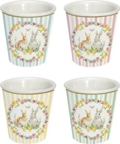 Oldenhof Happy Easter Espressokop 100 Ml Porselein 4-delig