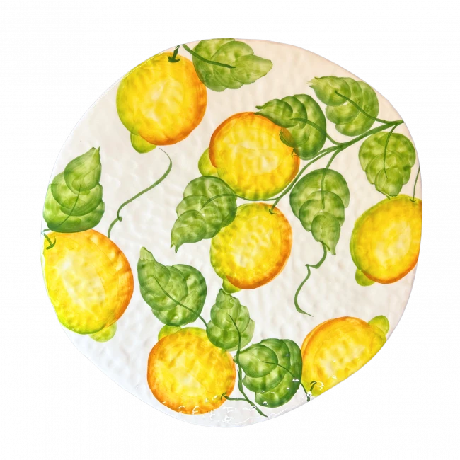 Oldenhof Turijn Citroen Taartschaal/onderbord Met Reliëf Aardewerk 3 Oldenhof Turijn Citroen Taartschaal/onderbord Met Reliëf Aardewerk