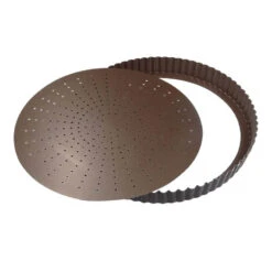 Gobel Geperforeerde Quichevorm Laag ø 26 Cm Staal Bruin