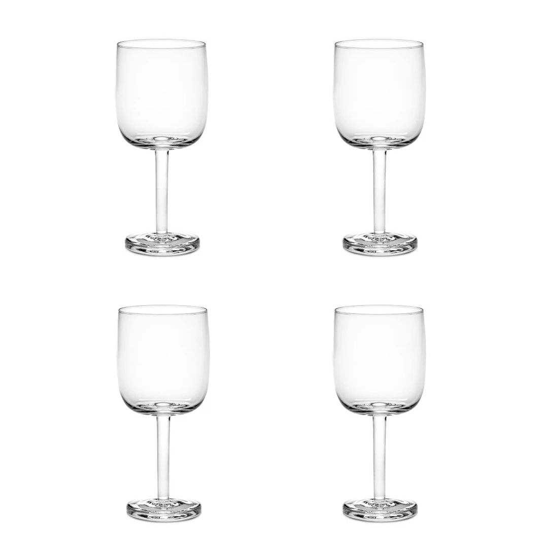 Serax Base Rode Wijnglas Recht 350 Ml ø 8 Cm H 18 Cm Glas 4 Stuks