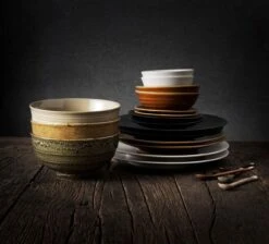 HK Living ACE6978 Kyoto Dinerbord ø 27,5 Cm Aardewerk Wit -Rhythm & Rizz servies 2 06