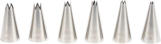 Patisse Gekartelde Spuitmonden ø 5 - 15 Mm Rvs 6-delig 3 Patisse Gekartelde Spuitmonden ø 5 - 15 Mm Rvs 6-delig