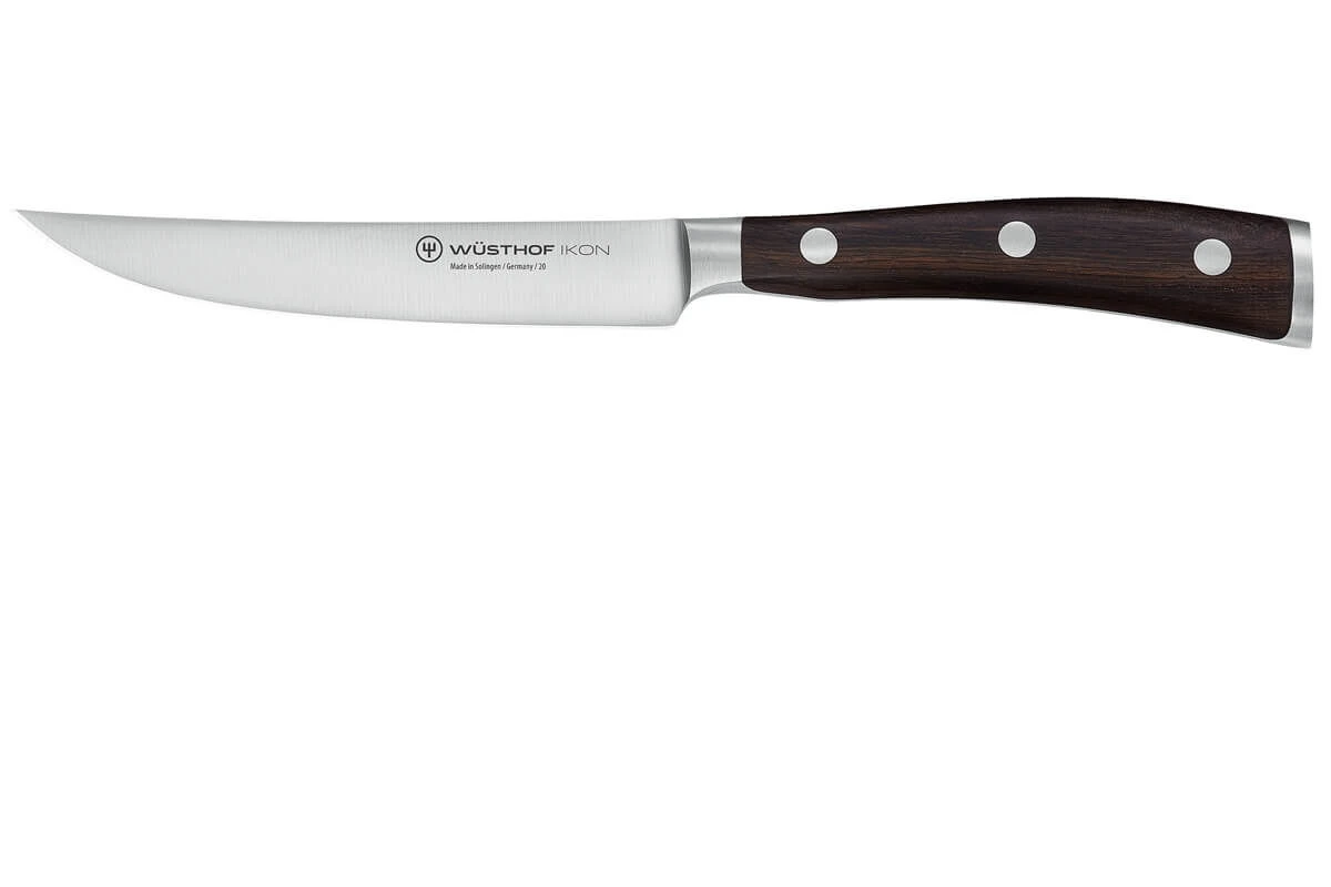 Wüsthof Ikon Steakmes 12 Cm Messenstaal Hout 3 Wüsthof Ikon Steakmes 12 Cm Messenstaal Hout